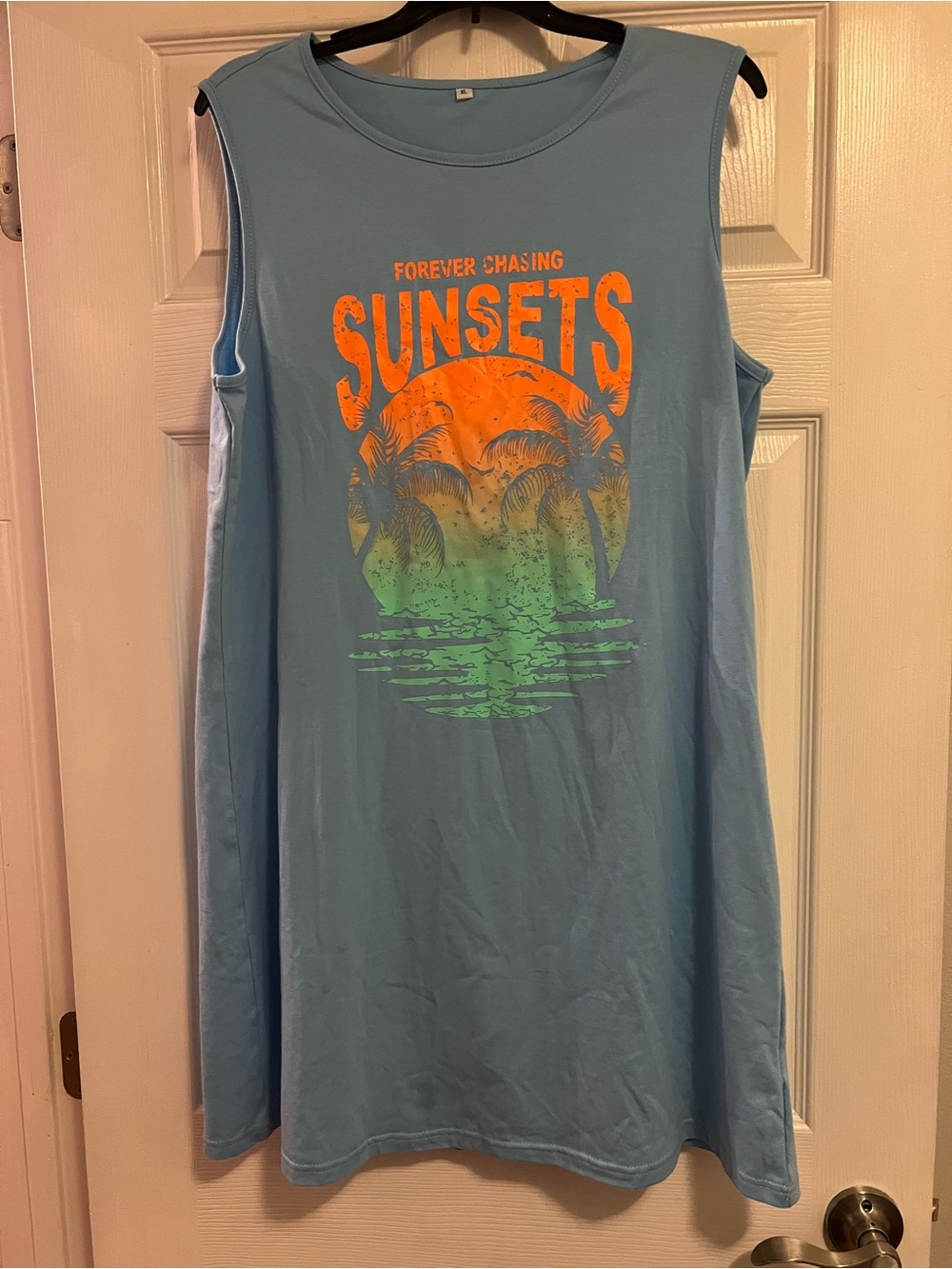 Light Blue “Forever Chasing Sunsets” Coverup/Dress- XL